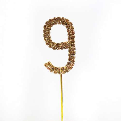 Diamante Small Gold Number - 9